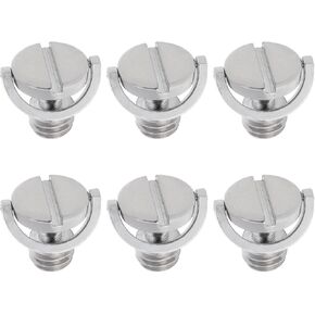 6Pcs 3/8 Inch Camera Fixing Screw D-Ring Male Thread Mounting Screw for Quick Release Plate Camera Tripod 19.4x16.2mm Silver