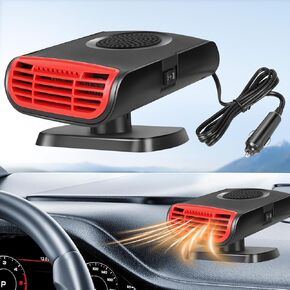 12V 150W Car Heater Car Heater Auto Heater Car Portable Heater Fan 2 in 1 Portable Car Heater Plugs Into Cigarette Lighter Quickly Defrost Defogger 360° Rotatable Heater Auto Defogger for Car