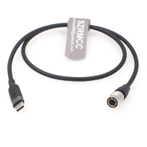 SZRMCC Elbow Type-C USB C PD to Hirose 4 pin Male Trigger Power Cable for Zoom F4 F8 Sound Devices 442 633 688 (Right Angle USB C)