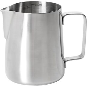 CHULUX Milk Frothing Pitcher, 12oz Milk Frother Steamer Cup Stainless Steel Espresso Cup for Espresso Machine