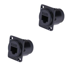 2Pcs D-type Module RJ45 Socket Cat6 Panel Mount Network Ethernet Expansion Interface Adapter Female Signal Connector