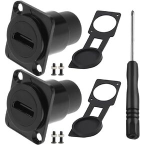 HDMI Panel Mount Connector, 4K 60Hz HDMI D-Type Female to Female Panel Mount Coupler for TV, Desktop, Projector, with Waterproof Cover, Screwdriver (2 Pack) in Kuwait