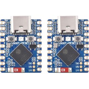 2PCS Waveshare ESP32-C3 Mini Development Board, Based On ESP32-C3FN4 Single-Core Processor, 160MHz Running Frequency, 2.4GHz Wi-Fi & Bluetooth 5