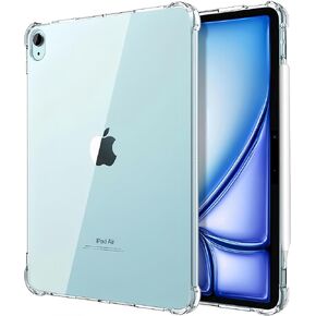 for iPad Air 13 Inch Case, Crystal Clear Soft TPU Shockproof Protective Cover, Ultra Thin & Lightweight Flexible Case Fit iPad Air 13" M2 Case [Support Pencil Pro & 2nd Gen Charging], Clear