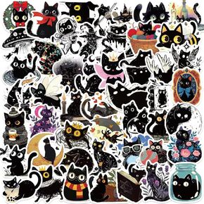 Fulxposs Cat Stickers, Anime Stickers, Kawaii Stickers, Cute Stickers Pack, Stickers for Kids, Aesthetic Waterproof Vinyl Stickers for Water Bottle, Laptop, Luggage,Scrapbook,Party Decoration 50PCS