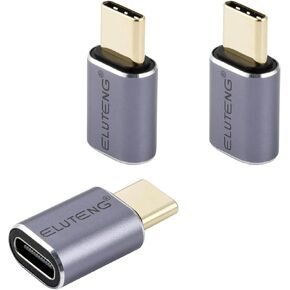 ELUTENG 3 Pack USB C to USB C Adapter USB 4.0 40Gbps USB C Male to Female Adapter 100W Fast Charging Adapter Type C Adapter USB C Connector, 8K 60Hz Video USB C Adapter for MacBook Pro/Samsung Galaxy