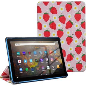 Case for All-New Kindle Fire HD 10 & 10 Plus Tablet (11th Generation, 2021 Release), Book Lovers Design PU Leather Folio Multi-Angle Stand TPU Back Cover, Cat Bookshelf