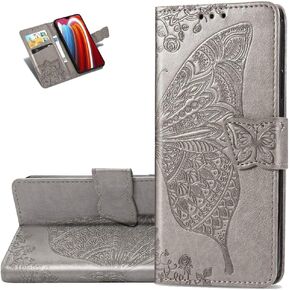 Galaxy A21S Case Stylish Advanced Embossing Wallet Case Credit Cards Slot with Stand for PU Leather Shockproof Flip Magnetic Case for Samsung Galaxy A21S Butterfly Rose Gold SD
