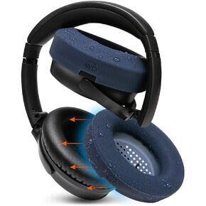 WC SweatZ QuietComfort - Patented Earpad Covers for Bose QuietComfort 45, 35, 35ii, QC2, QC25, QC15, AE2, AE2i, SoundTrue, SoundLink by Wicked Cushions | Sweatproof & Easily Washable | Black