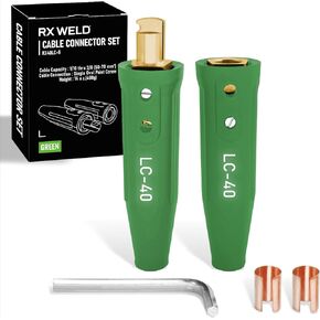 RX WELD LC40 Cable Connector Set, Includes Black Male and Female for Cable Capacity: 1/0 thru 2/0 (50-70mm²)