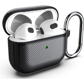 Compatible with for AirPods 3 Case 2021, TPU Cover with Carabiner for Apple AirPods 3rd Generation, Front LED Visible, Support Wireless Charging