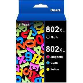 802 802XL Ink Cartridges Combo Pack Replacement for Epson 802XL Ink Cartridges for Epson Printer Work WF-4720 WF-4730 WF-4734 WF-4740 EC-4040, 802 Ink Cartridge 4P (Black, Cyan, Magenta, Yellow)