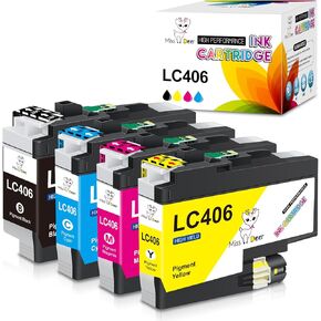 LC406 LC406XL Ink Cartridge Compatible for Brother LC406XL LC-406 High Yield, Work with Brother MFC-J4535DW MFC-J4335DW MFC-J5855DW MFC-J6555DW MFC-J6955DW Printer (Black, Cyan, Magenta, Yellow) 4 PK