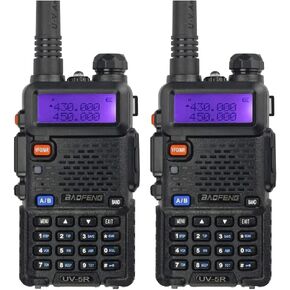 BAOFENG UV-5R Two Way Radio Handheld Ham Radio Dual Band Walkie Talkie with High Gain Antenna (4PACK, Black)
