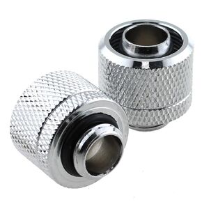 G1/4 Inch 2 Points Thick Hose Fast Screwing Fit 9.5x16mm PVC Hose Fast Fastening Compression Fitting PC Water Cooling System Tube Connector with Black Silicone Seals