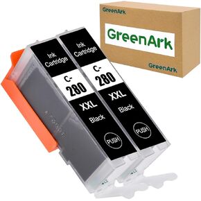 GREENARK Compatible Ink Cartridges Replacement for Canon c280xxl pg280 bk PGI-280 PGI-280XXL BK Black Ink Tank （2 Pack） Works for PIXMA TR7520 TR8520 TR8620 TS6120 TS6320 TS8220 TR8622 TS9120 Printers