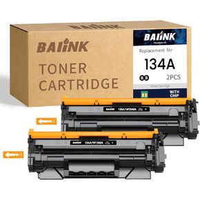 134A Toner Cartridges 2 Black (with CHIP) Replacement for 134A W1340A 134X W1340X Compatible for HP M209dw MFP M234dw M234sdn M234sdw Printer (2 Black )