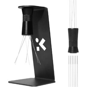 WDT Tool Espresso, Espresso Distribution Tool for Barista with Magnetic Stand, Adjustable Coffee Stirrer WDT Distribution Tool with 0.4mm 304 Stainless Steel 6 Needles and 6 Extra Needles