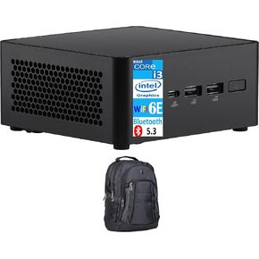 ASUS NUC 14 Pro Slim Mini Desktop (Intel Core 3 100U, Intel Graphics Shared, 16GB DDR5, 1TB PCIe SSD, 2 Thunderbolt 4, WiFi 6E, Bluetooth 5.3, 90W PSU, RJ-45, 2 HDMI, Win 11 Home) w/Premium Backpack