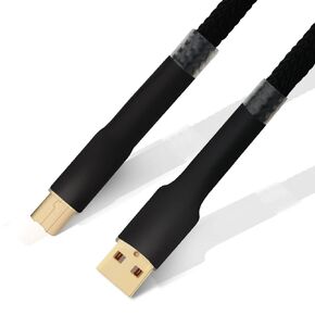 Monosaudio Audiophile USB Cable 4N 99.998% OFC Pure Copper 24K Gold Plated USB2.0 A to B Cable Audio USB Cable Fast Transfer HiFi USB Cable for DAC,Printer,Amplifiers,Speaker,Audio(1.5M/4.9Ft)