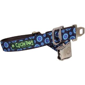Blue Space Dots Standard Width Collar with Metal Buckle - Medium