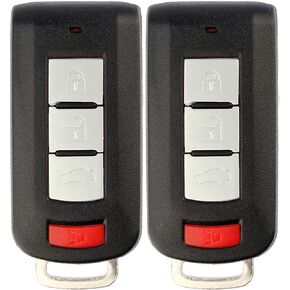 KeylessOption Keyless Entry Remote Smart Car Key Fob for Mitsubishi Outlander Sport Lancer (Pack of 2)