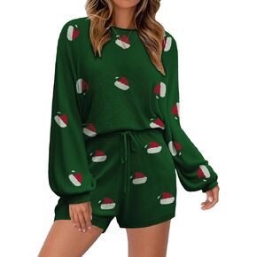 Ekouaer Knit Pajamas Set for Women Lounge Wear Sets Long Sleeve Sweatsuit Matching 2 Piece Outfits Casual Sweater Sets S-XXL