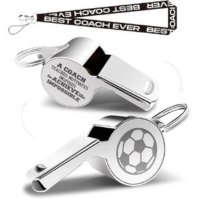 Whistles With Lanyard,golden whistle,Coach Whistle, Basketball Gifts, Coach Gifts for Men Women, Thank You Cheer Coach Gift ?Best Coach Ever - Teacher Whistle Coach Gifts