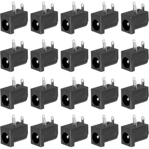 PATIKIL 5.5x2.1mm DC Power Connector, 20 Pack 3 Pin PCB Mounting Female Plug Jack