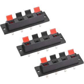 uxcell 4 Way Spring Speaker Terminal Clip Push Release Connector Cable Terminals Strip Block WP4-7 3Pcs