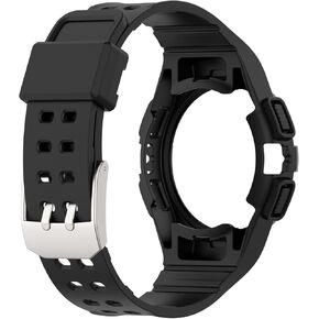 Disscool Replacement Wrist Bands Compatible with Samsung Galaxy Watch 4 40mm Integrated Strap for Man Woman Adjustable Soft Silicone Quick Release Watch Band(Black)