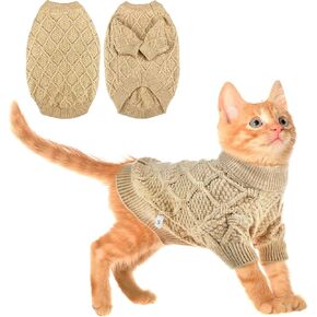 Vehomy Dog Pullover Sweater Small Dog Spring Clothes with Rhombic Pattern Puppy Spring Shirt Dog Hollow Pattern Knitwear Puppy Cat Breathable Knitted Shirt Outfit for Small Medium Dogs XL