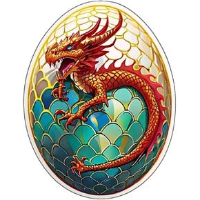 Dragon Eggs Stickers for Water Bottle 3in, 3Pcs Waterproof Vinyl Kawaii Animal Stickers for Laptop Skateboard Scrapbooking Journal Luggage Bike,Phone,Dragon Eggs Stickers for Kids Adults.(TR10)