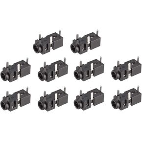 uxcell PCB Mount 2.5mm 3 Pin Socket Headphone Stereo Jack Video Connector PJ208 Black 10Pcs