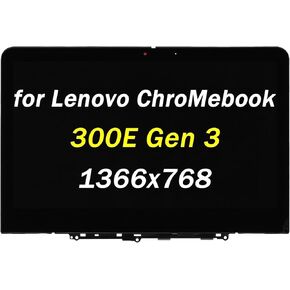 5D11C95886 Original New Screen Replacement for Lenovo 300e 500e ChroMebook Gen 3 82JB 82JC 82JB0000US 82JB0001US 82JB0002US 5D11C95891 5D11M35206 HD 1366X768 11.6" LED LCD Display Digitizer