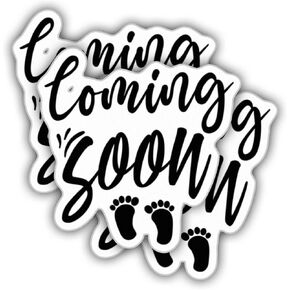 (3pcs) Baby Stickers Kid Stickers Coming Soon Love Weather-Resistance Sticker for Tumbler, Water Bottles, Laptop, Car, Bumper Sticker