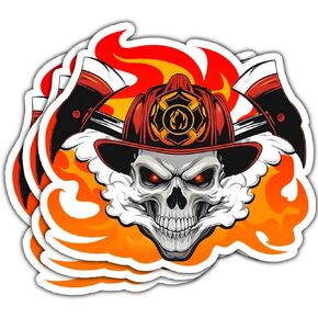 (3Pcs) Firefighter Decal Sticker, 911 Firefighter Sticker, Fire Helmet Stickers, Fire Deparment Logo Sticker Fireman Emergency Services - Stickers for Laptop Water Bottle Phone Car Helmet 3" (FF 1)