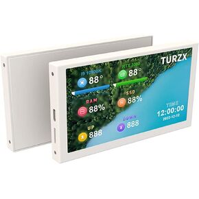 EDIY 5 inch IPS USB Mini Screen AIDA64 PC CPU RAM HDD Data Monitor Computer Temperature Display Type-C 800 x 480 Sub Screen, black 5inch