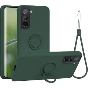 abitku Compatible with Galaxy S21 Plus Case, 360°Ring Kickstand Holder (Support Magnetic Car Mount) with Microfiber Cloth Shockproof Protective for Samsung Galaxy S21+ 6.7 inch (Pine Green)
