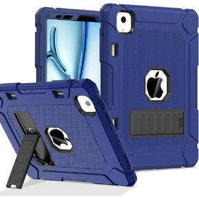 AVAWO Case for iPad Air 11-inch (M2) 2024/Air 6th/5th/4th, Shockproof Protective iPad 10.9 Cover with Built-in Stand/Pencil Holder, Navy Blue