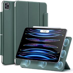 حافظة ESR لجهاز iPad Pro 11 بوصة، حافظة iPad Pro 11 Folio (2022/2021/2020، الجيل الرابع/الثالث/الثاني)، مرفق مغناطيسي مريح، حامل ثنائي الاتجاه، دعم كامل لقلم الرصاص 2، حافظة مغناطيسية مرتدة، أخضر غابة in Kuwait