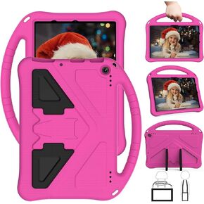 Fire HD 10 11th 13th Generation 2021 2023 10.1 Kids Tablet Case Dinosaur Light EVA Foam Shockproof Rugged Kids case with Kickstand Handle Holder Kid-Proof Case for for boy Girl Gift (KL)