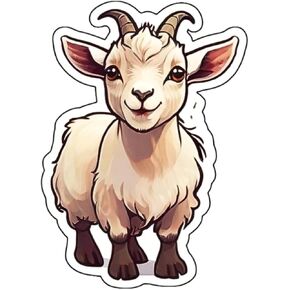 lobbster91.Sticker. 3Pcs Goat Stickers 3in, Gifts for Water Bottles, Goat Vinyls Stickers Decal Waterproof Bottles, Sticker for Kids Teen Laptop, Luggage Skateboard Water Bottle,Phone.(Goat 43)