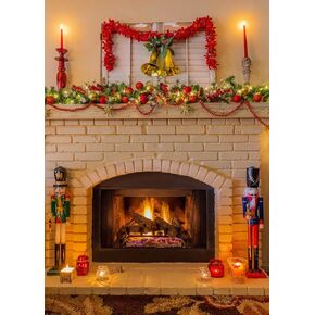 5x7ft Merry Christmas Backdrop Christmas Fireplace Backdrop Christmas Party Decoration Backdrop Xmas Photographer Studio Props F99