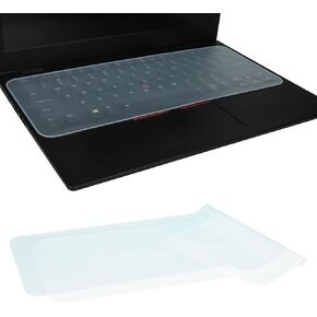 kwmobile Keyboard Cover Compatible with 12"-14" Laptop PC Cover - 2X Silicone Protective Covers - Transparent/Blue