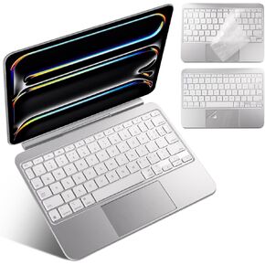 IMMOENUC 3-in-1 keyboard cover for iPad Pro M4 (A2836/A2837) Magic Keyboard (US version) 11 inch TPU material transparent keyboard Protector Skin + matte Touchpad film waterproof anti-stain