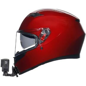 AGV K3SV مجموعة خوذة دراجة نارية من الألومنيوم مخصصة لكاميرا GoPro وInsta360 وما إلى ذلك مع وسادات لاصقة وحامل خطاف J