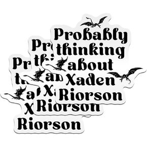 (3PCS) Probably Thinking About Xaden Riorson Sticker Iron Flame Sticker Fourth Wing Fantasy Books Romance Booktok Die-Cut Waterproof Vinyl Stickers for Laptop Water Bottle Phone Case Car (2 Inches)