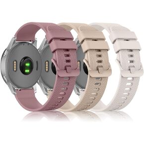 3-Pack Bands Compatible with Garmin Venu 3 / Venu 2 / Vivoactive 4 Watch Band, Garmin Forerunner 745/265/255 Watch Band, Soft Silicone Sport Replacement Strap for Women Men