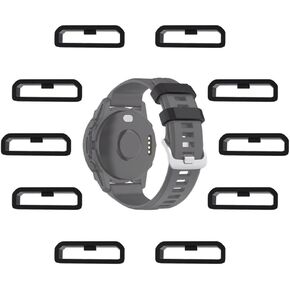 26mm Watch Strap Loops for Garmin Fenix 7X/6X/5X /Instinct 2X /Enduro Smartwatch Fastener Rings [10 Pcs], Soft Silicone Replacement Secure Rings Connector Holders Loop